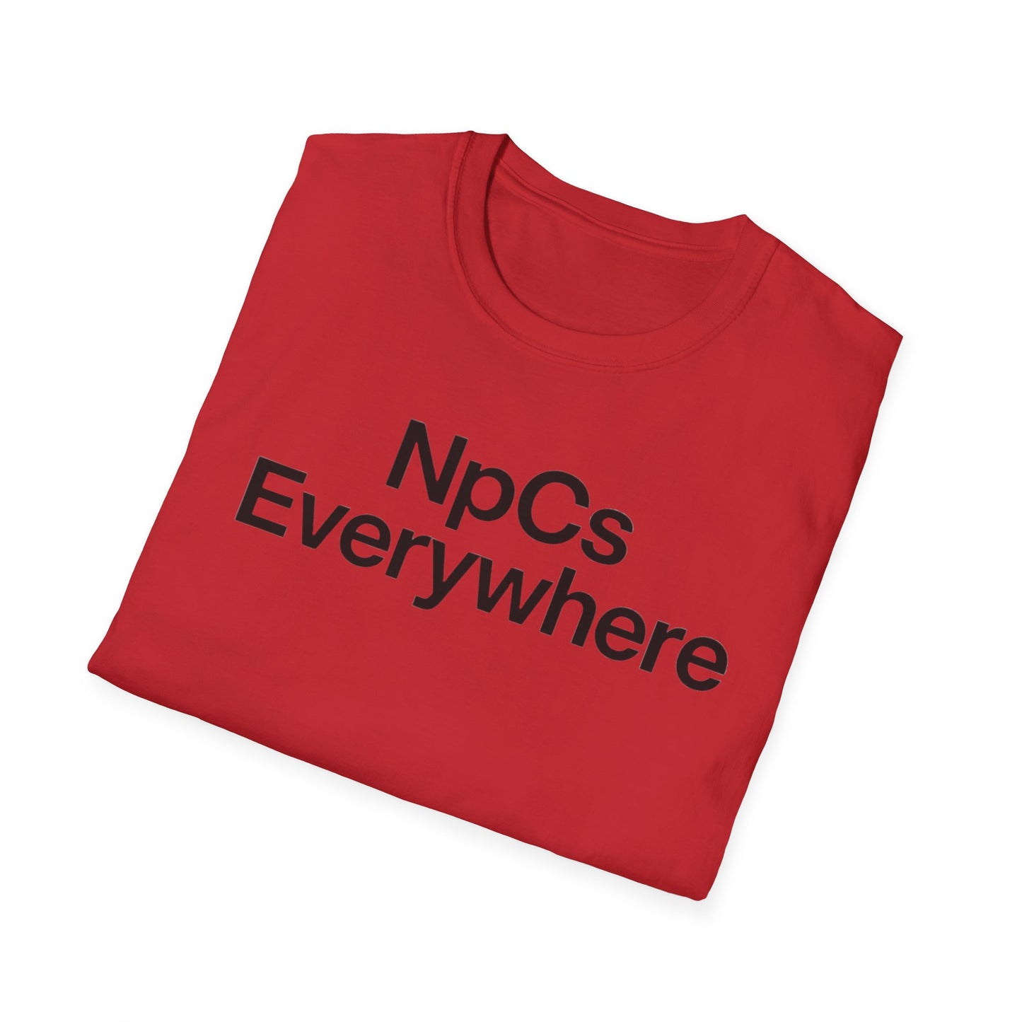 Unisex Softstyle T-Shirt, Casual Tee for Gaming Fans, "NpCs Everywhere" Gamer Shirt, Funny NPC T-Shirt, Comfortable Everyday Wear, Gift for Gamers