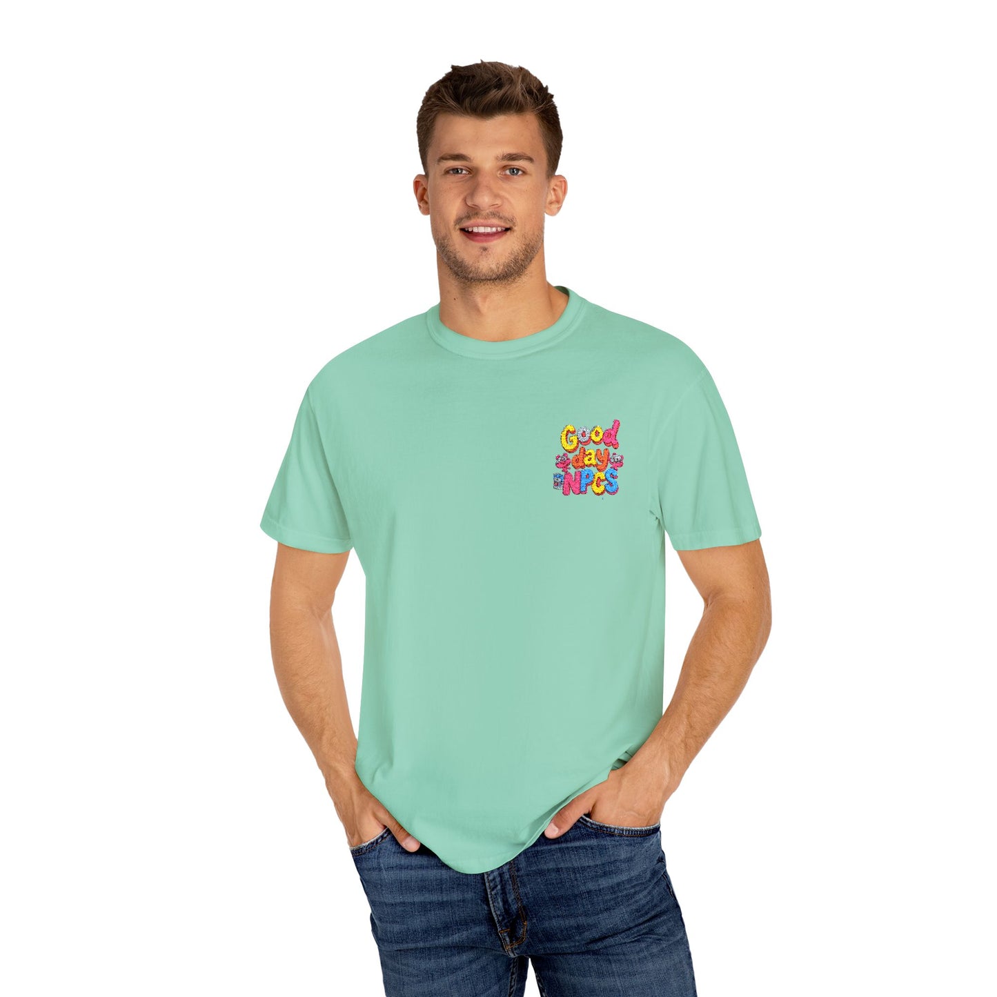 Vibrant Cartoon Unisex T-Shirt,"Good day NpCs" Cute Graphic Tee, Fun Casual Wear, Gift for Friends, Birthday Celebration, Youthful Style