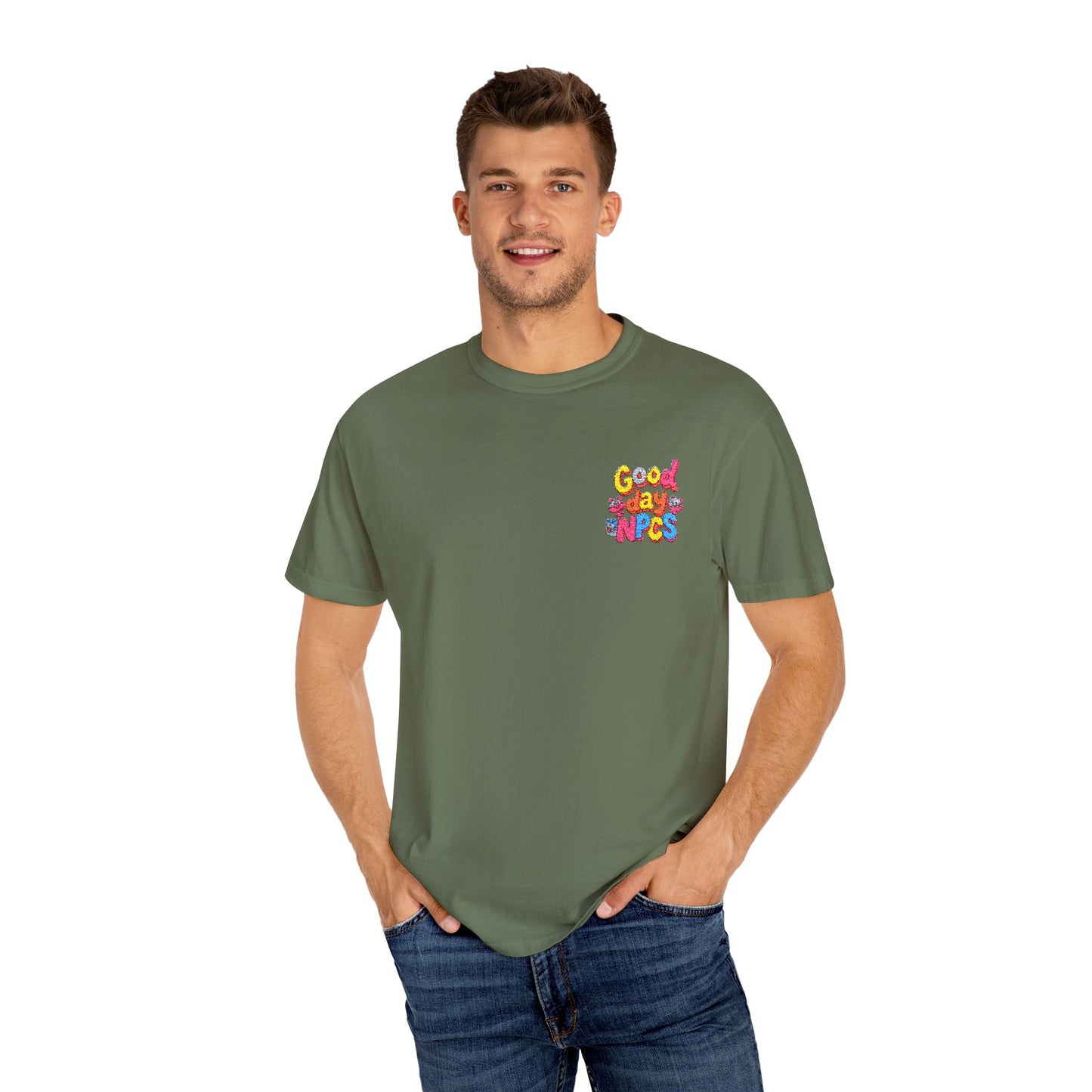 Vibrant Cartoon Unisex T-Shirt,"Good day NpCs" Cute Graphic Tee, Fun Casual Wear, Gift for Friends, Birthday Celebration, Youthful Style
