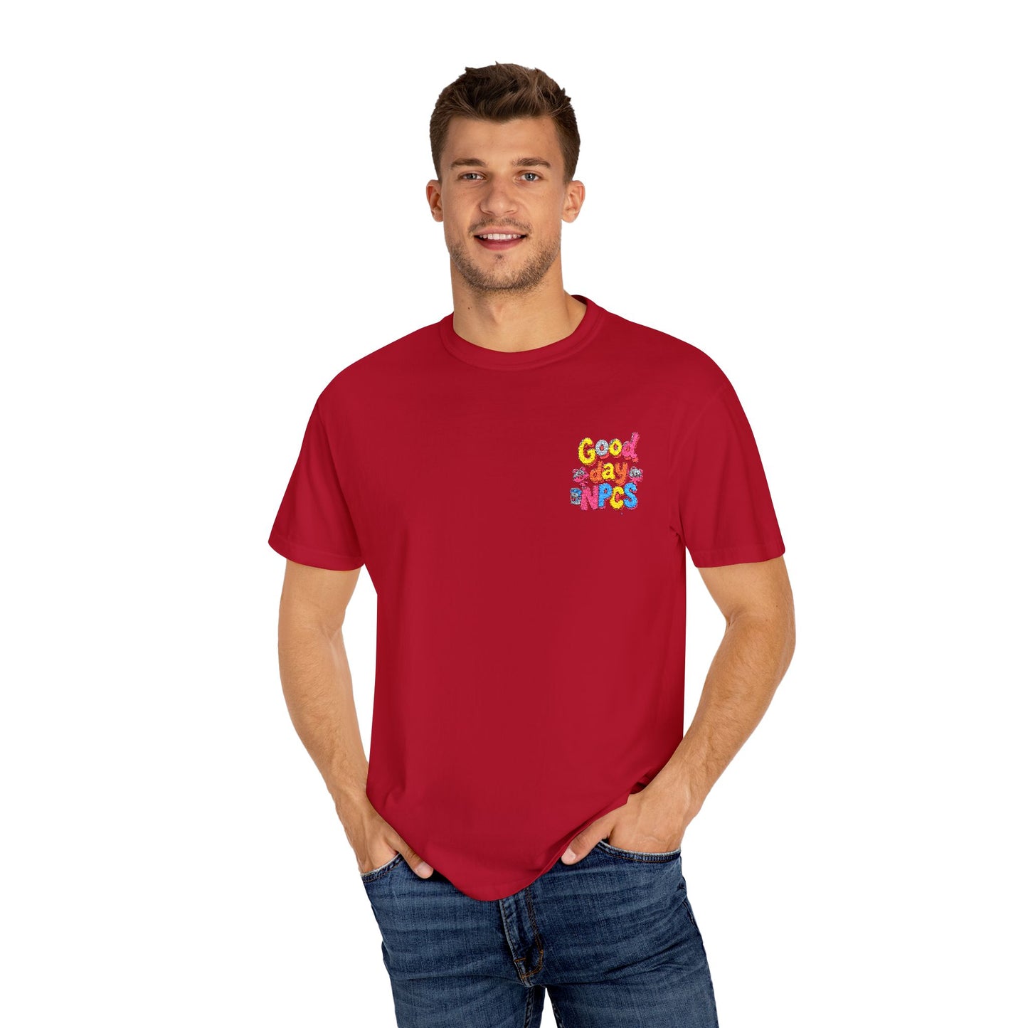 Vibrant Cartoon Unisex T-Shirt,"Good day NpCs" Cute Graphic Tee, Fun Casual Wear, Gift for Friends, Birthday Celebration, Youthful Style