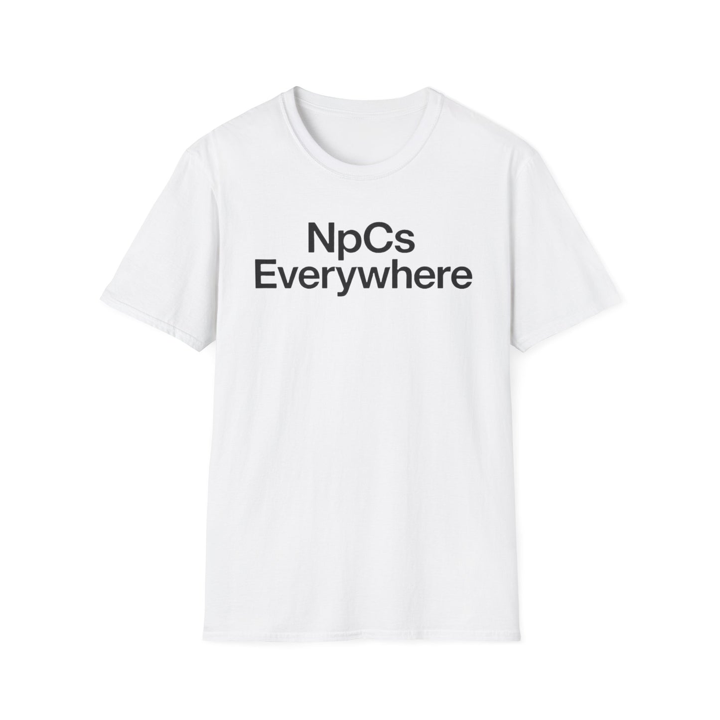 Unisex Softstyle T-Shirt, Casual Tee for Gaming Fans, "NpCs Everywhere" Gamer Shirt, Funny NPC T-Shirt, Comfortable Everyday Wear, Gift for Gamers