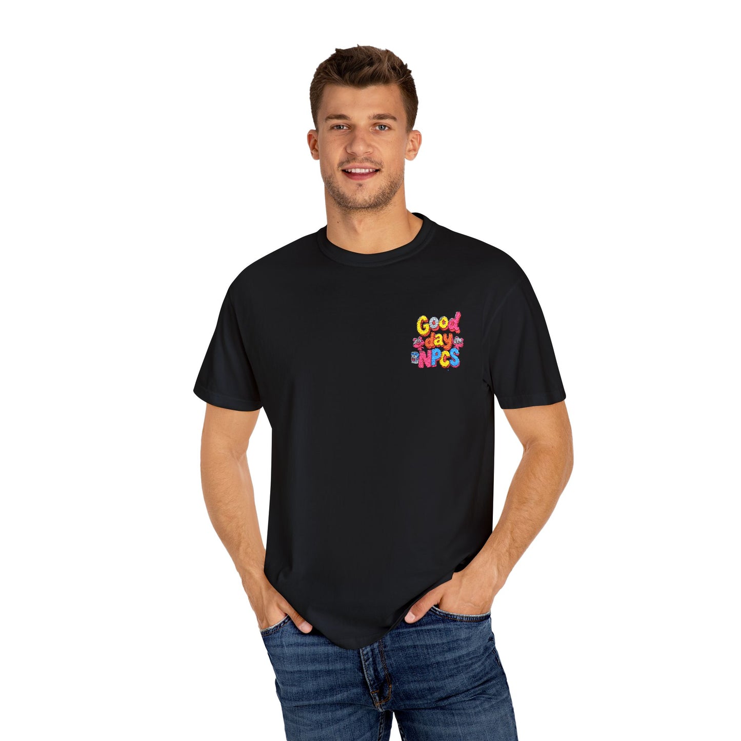 Vibrant Cartoon Unisex T-Shirt,"Good day NpCs" Cute Graphic Tee, Fun Casual Wear, Gift for Friends, Birthday Celebration, Youthful Style
