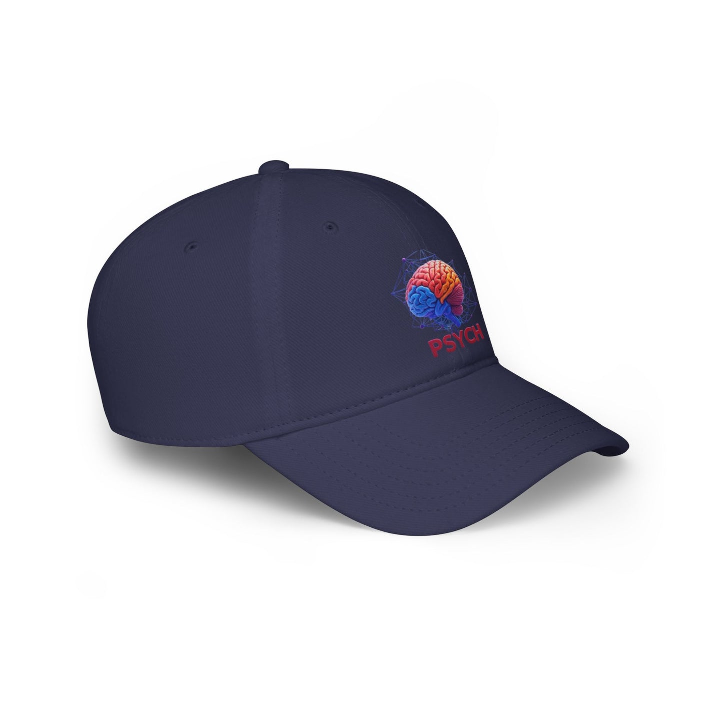 Psychology Low Profile Baseball Cap, Brain Design Hat, Casual Wear Gift, Unique Psychology Cap, Perfect for Students, Red Hat with PSYCH