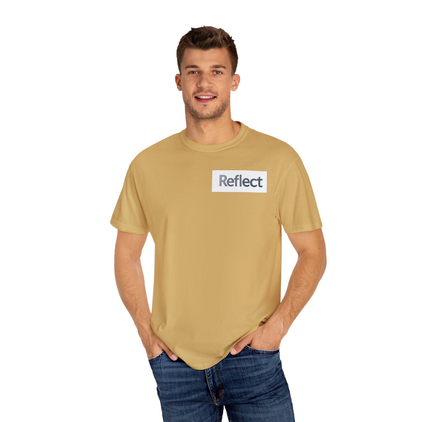 Reflect Unisex Garment-Dyed T-Shirt, Casual Wear, Gift for Him/Her, Everyday Style, Motivational Shirt, Trendy Summer Tee