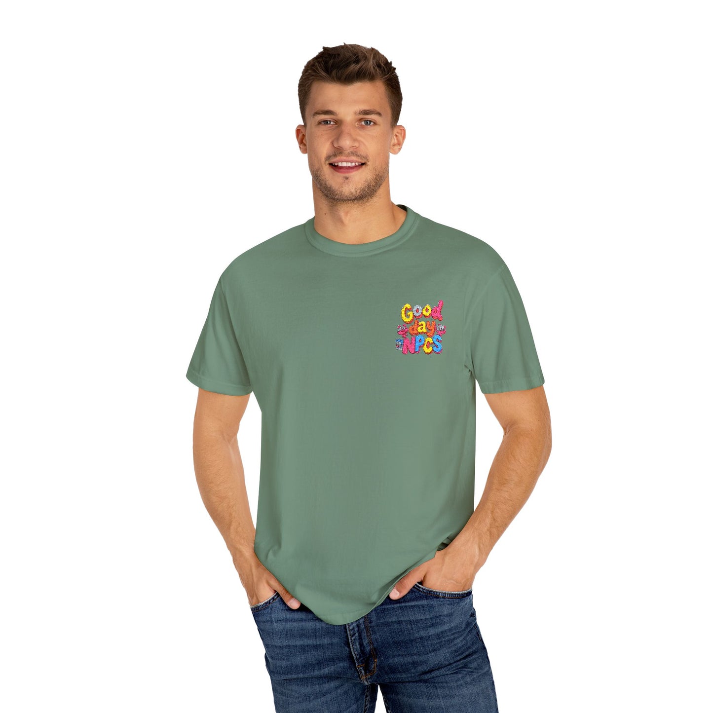 Vibrant Cartoon Unisex T-Shirt,"Good day NpCs" Cute Graphic Tee, Fun Casual Wear, Gift for Friends, Birthday Celebration, Youthful Style