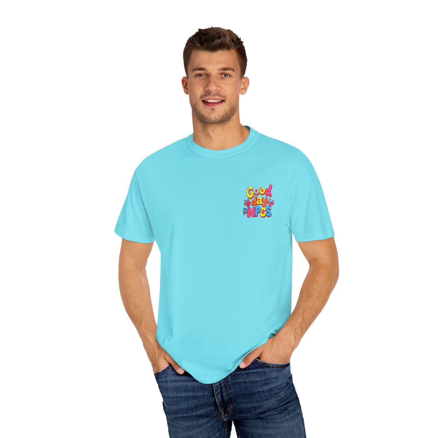 Vibrant Cartoon Unisex T-Shirt,"Good day NpCs" Cute Graphic Tee, Fun Casual Wear, Gift for Friends, Birthday Celebration, Youthful Style