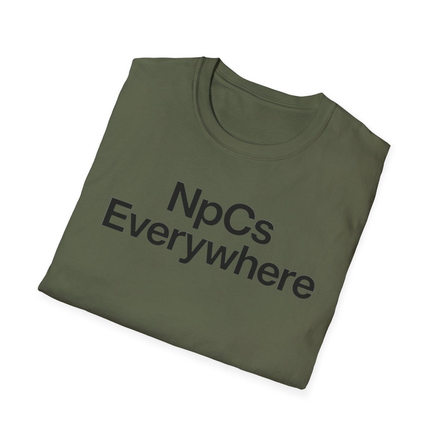 Unisex Softstyle T-Shirt, Casual Tee for Gaming Fans, "NpCs Everywhere" Gamer Shirt, Funny NPC T-Shirt, Comfortable Everyday Wear, Gift for Gamers