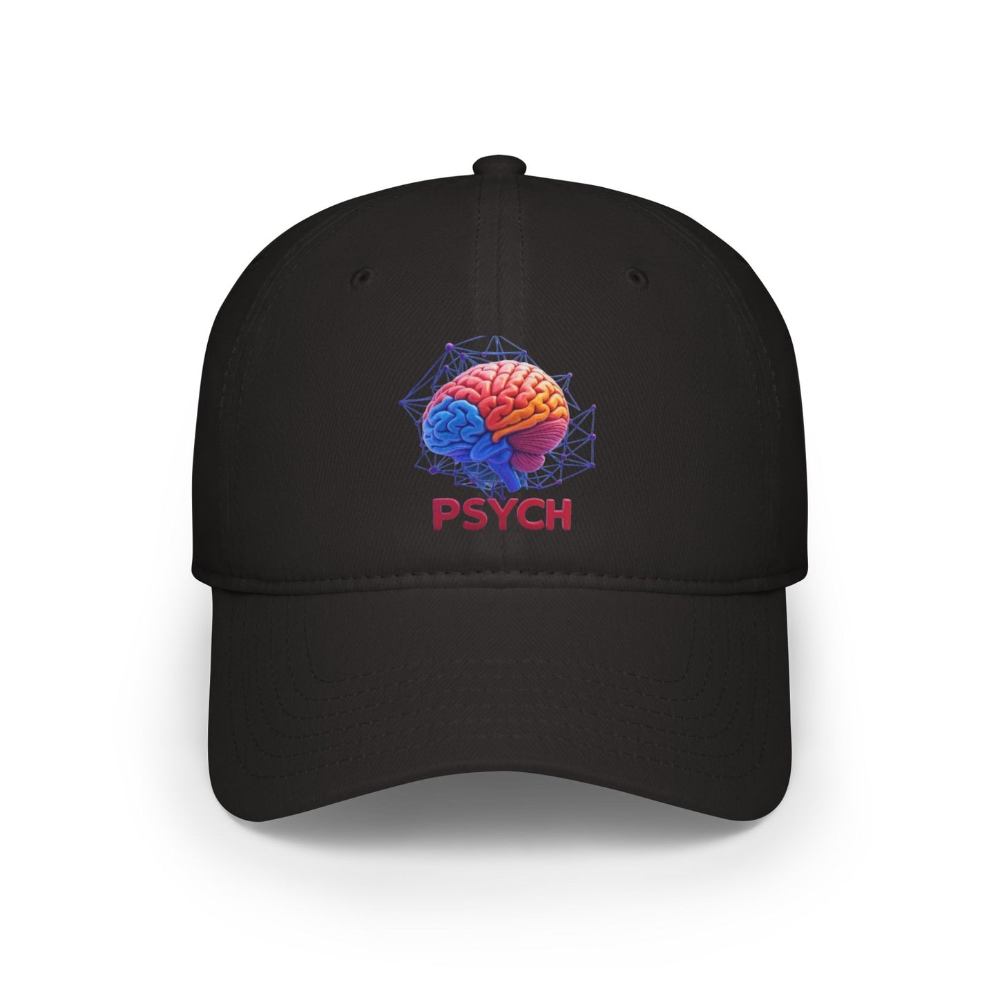 Psychology Low Profile Baseball Cap, Brain Design Hat, Casual Wear Gift, Unique Psychology Cap, Perfect for Students, Red Hat with PSYCH
