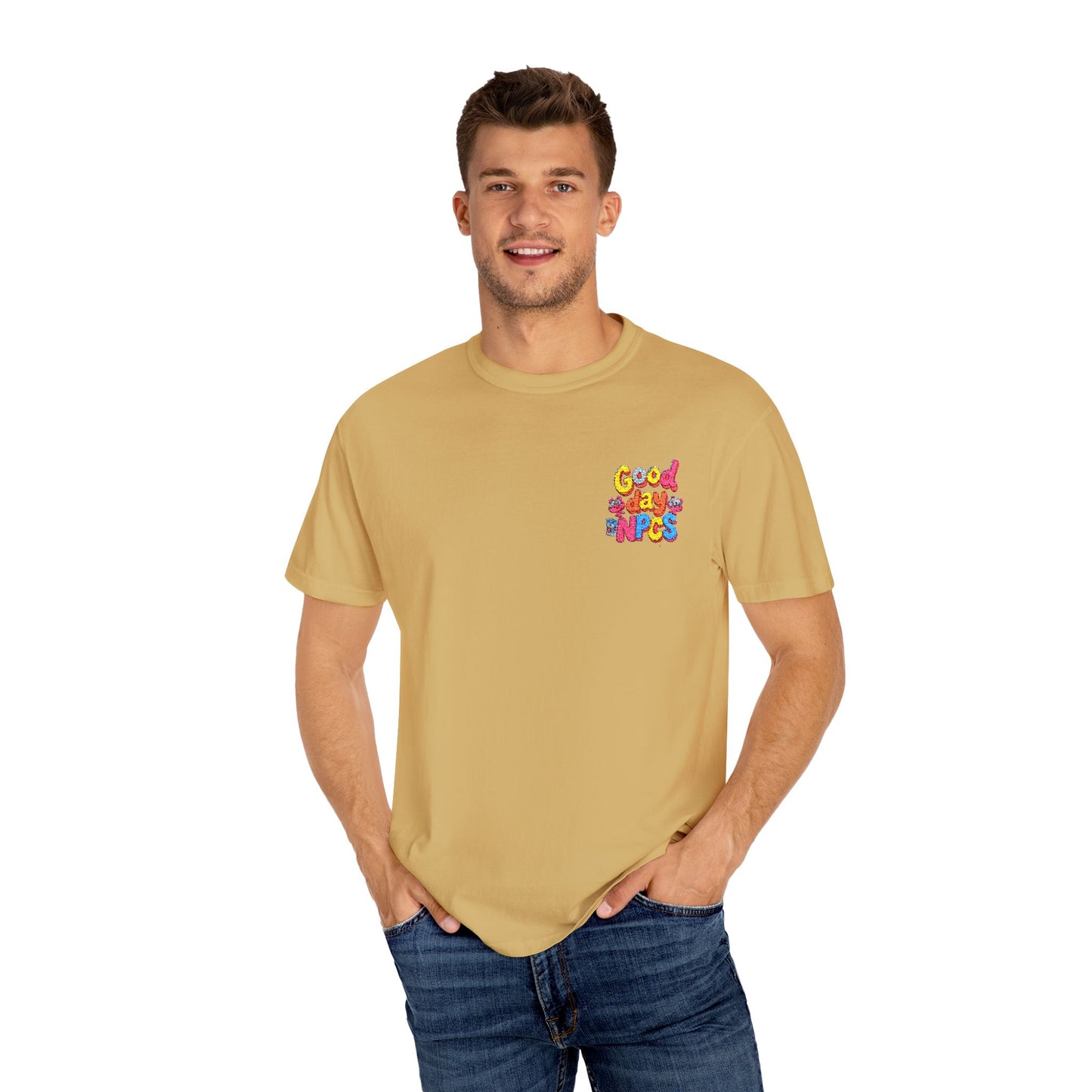 Vibrant Cartoon Unisex T-Shirt,"Good day NpCs" Cute Graphic Tee, Fun Casual Wear, Gift for Friends, Birthday Celebration, Youthful Style