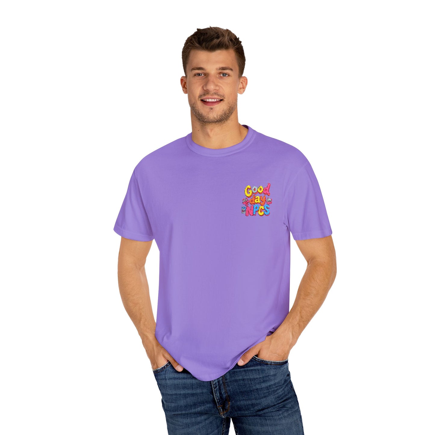 Vibrant Cartoon Unisex T-Shirt,"Good day NpCs" Cute Graphic Tee, Fun Casual Wear, Gift for Friends, Birthday Celebration, Youthful Style