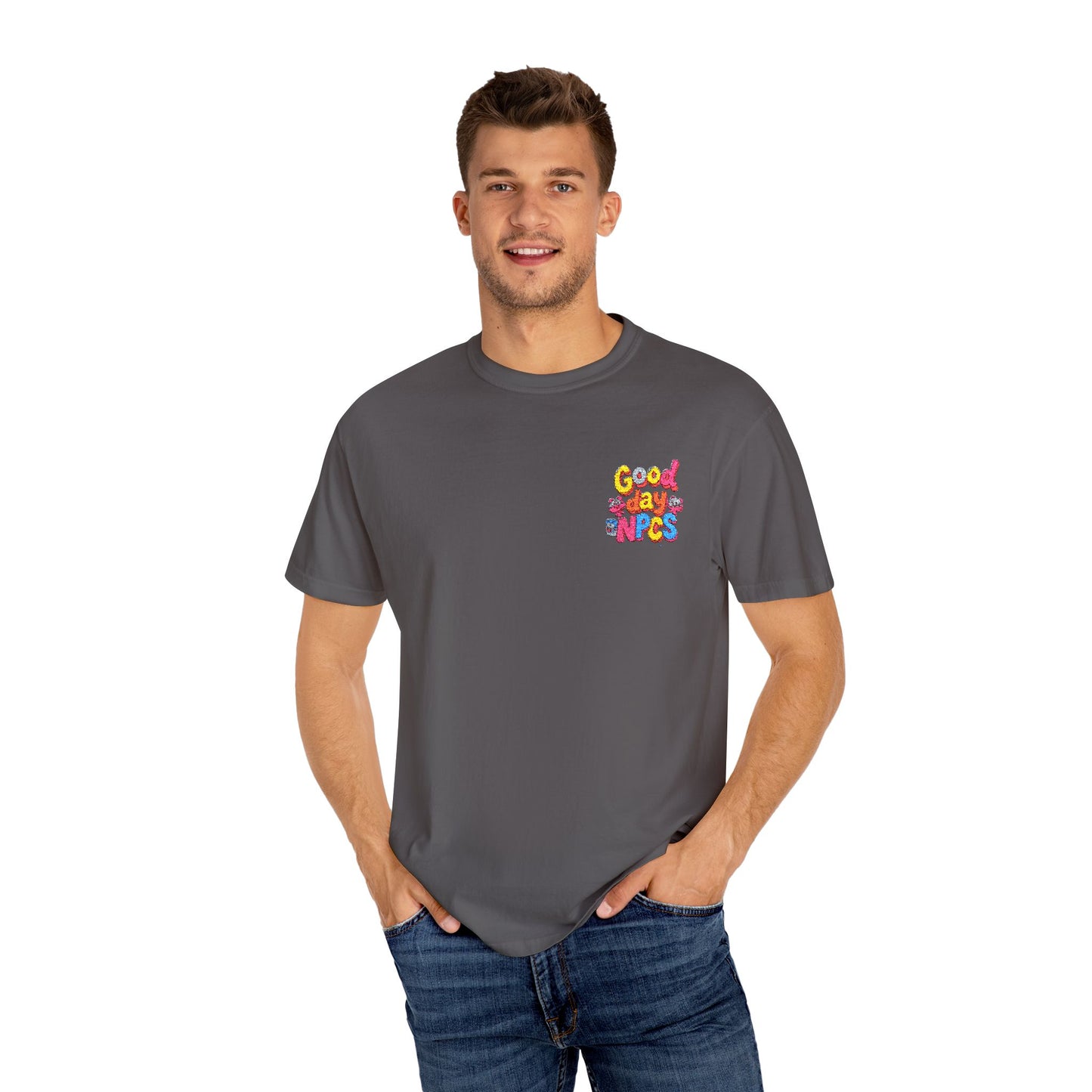 Vibrant Cartoon Unisex T-Shirt,"Good day NpCs" Cute Graphic Tee, Fun Casual Wear, Gift for Friends, Birthday Celebration, Youthful Style