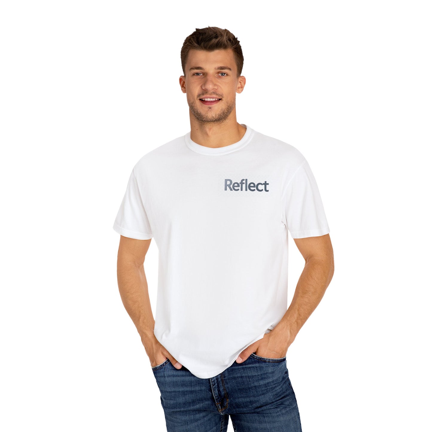Reflect Unisex Garment-Dyed T-Shirt, Casual Wear, Gift for Him/Her, Everyday Style, Motivational Shirt, Trendy Summer Tee