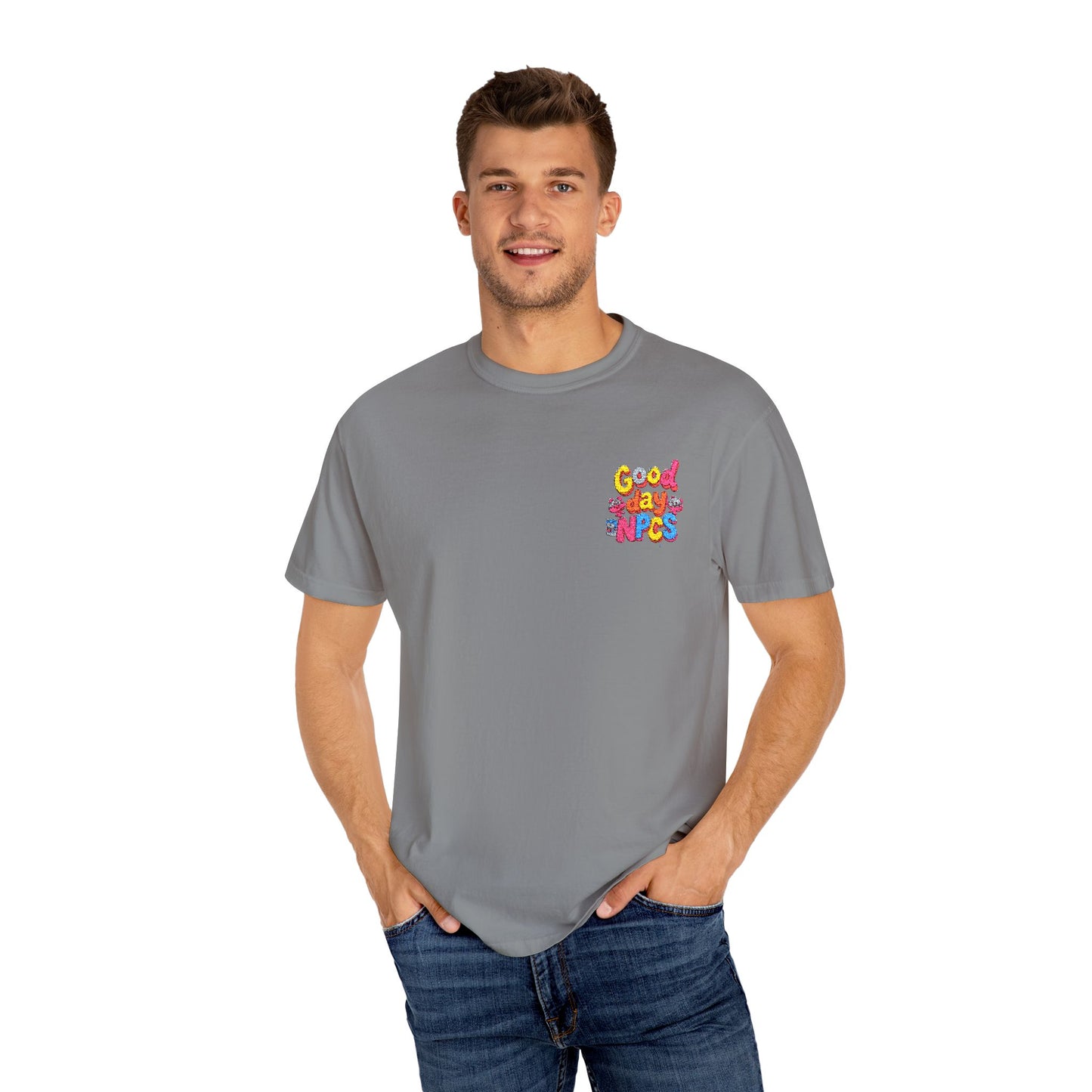 Vibrant Cartoon Unisex T-Shirt,"Good day NpCs" Cute Graphic Tee, Fun Casual Wear, Gift for Friends, Birthday Celebration, Youthful Style