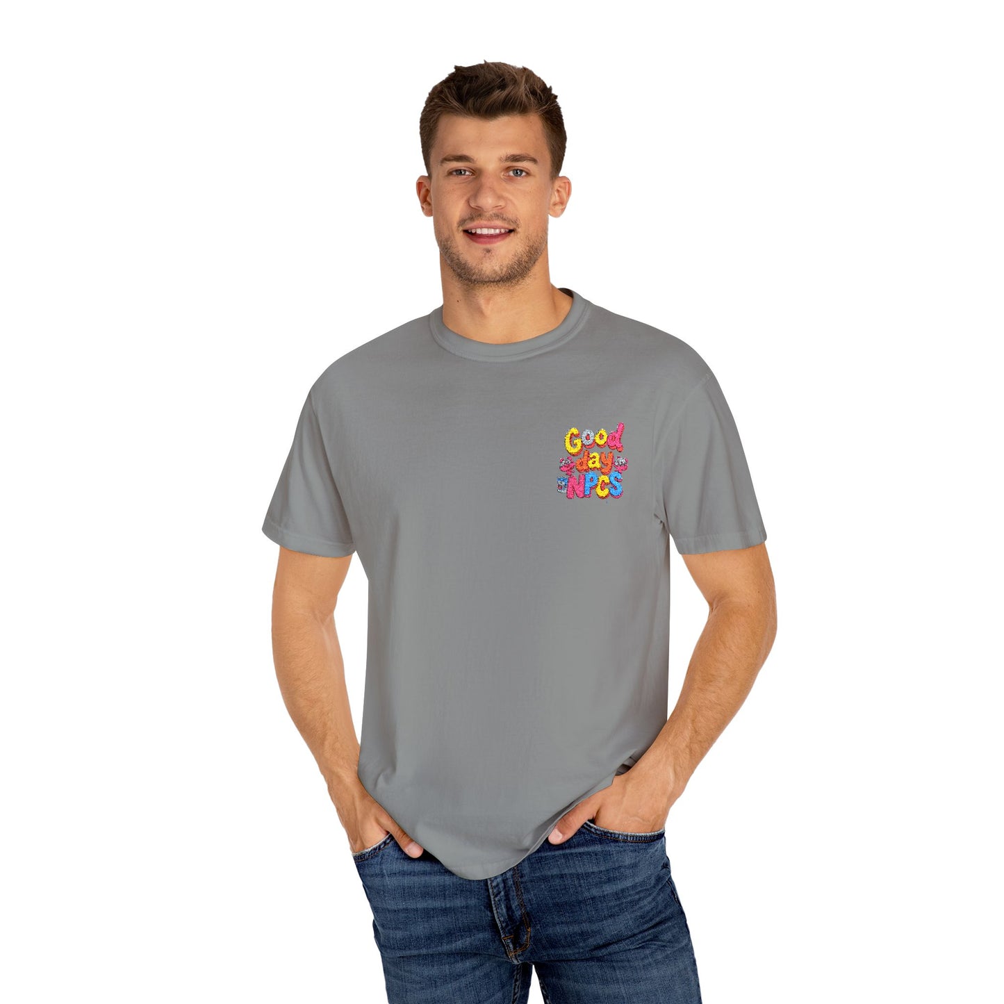 Vibrant Cartoon Unisex T-Shirt,"Good day NpCs" Cute Graphic Tee, Fun Casual Wear, Gift for Friends, Birthday Celebration, Youthful Style