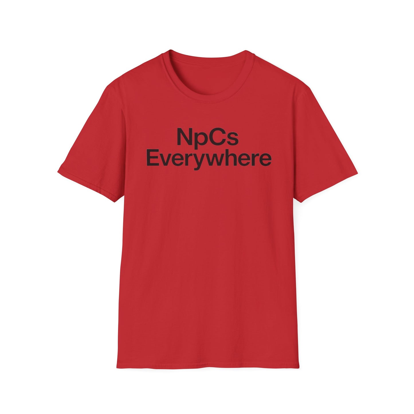 Unisex Softstyle T-Shirt, Casual Tee for Gaming Fans, "NpCs Everywhere" Gamer Shirt, Funny NPC T-Shirt, Comfortable Everyday Wear, Gift for Gamers