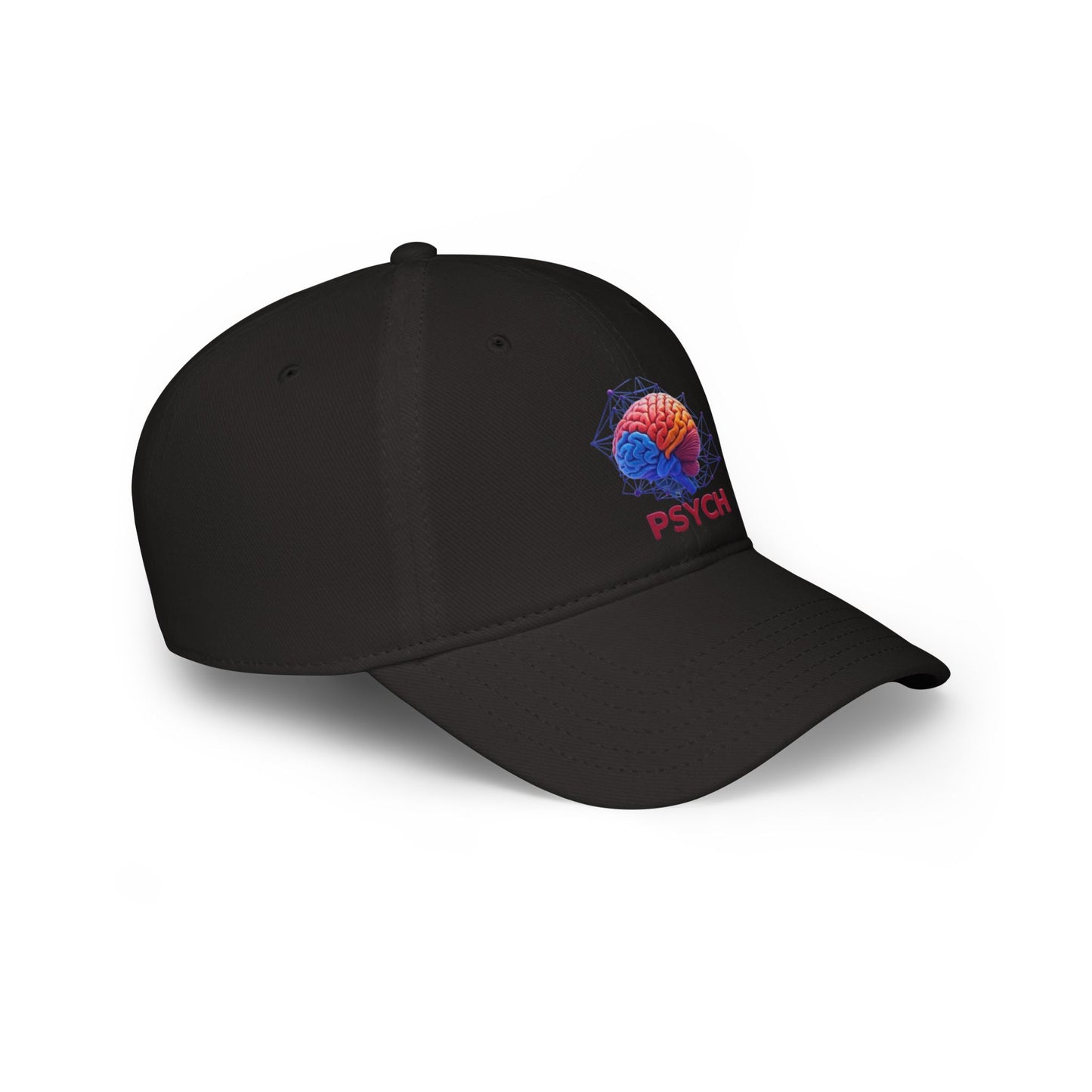Psychology Low Profile Baseball Cap, Brain Design Hat, Casual Wear Gift, Unique Psychology Cap, Perfect for Students, Red Hat with PSYCH