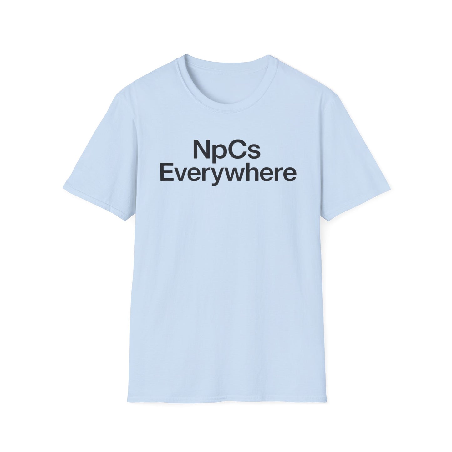 Unisex Softstyle T-Shirt, Casual Tee for Gaming Fans, "NpCs Everywhere" Gamer Shirt, Funny NPC T-Shirt, Comfortable Everyday Wear, Gift for Gamers