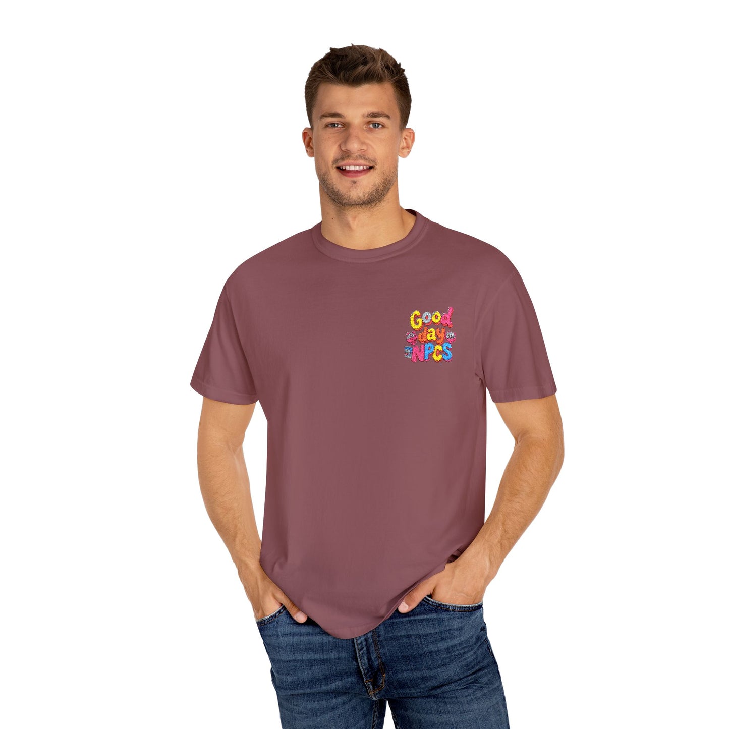 Vibrant Cartoon Unisex T-Shirt,"Good day NpCs" Cute Graphic Tee, Fun Casual Wear, Gift for Friends, Birthday Celebration, Youthful Style