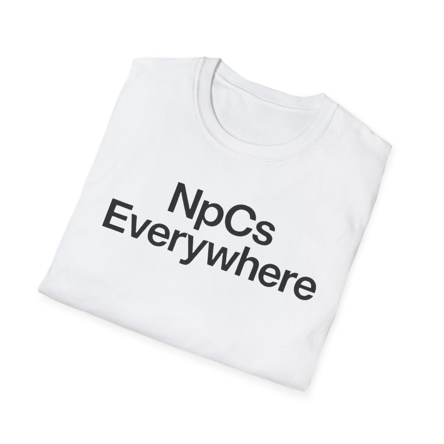 Unisex Softstyle T-Shirt, Casual Tee for Gaming Fans, "NpCs Everywhere" Gamer Shirt, Funny NPC T-Shirt, Comfortable Everyday Wear, Gift for Gamers