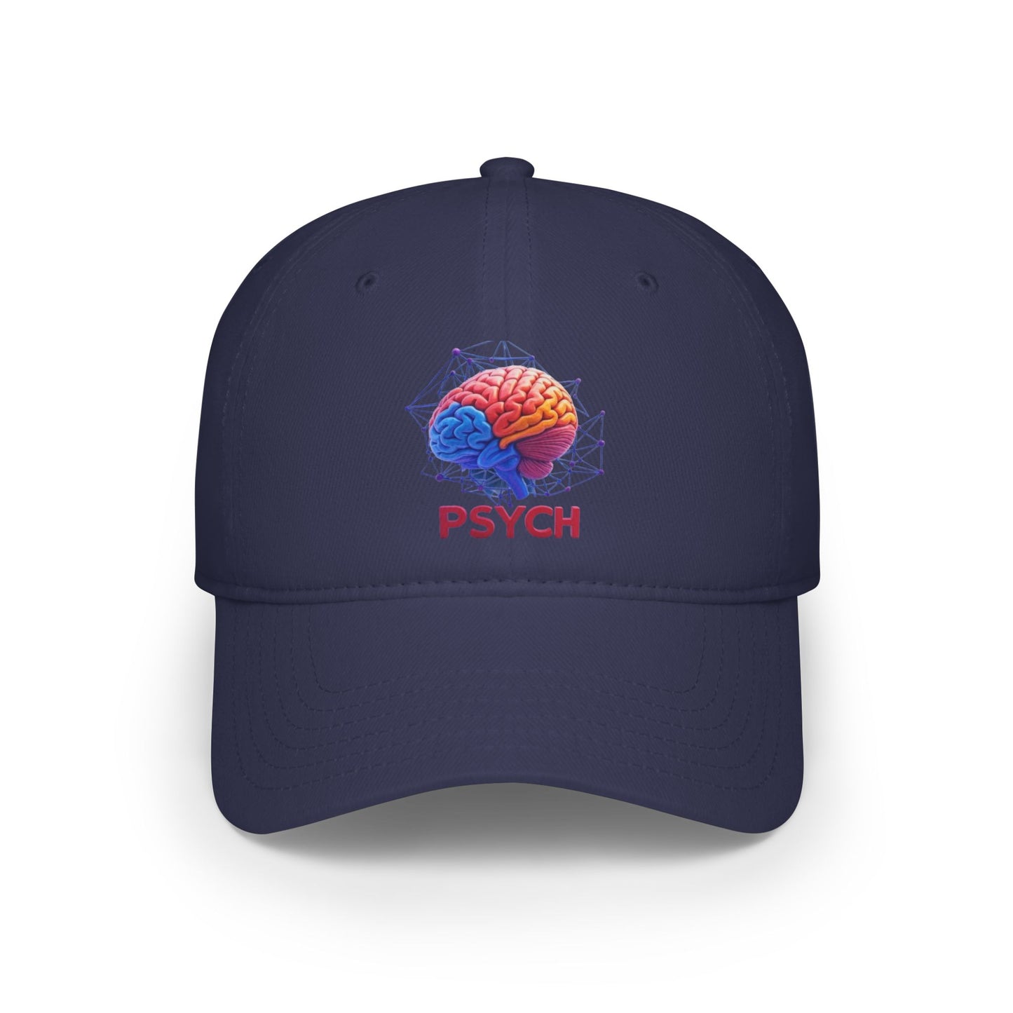 Psychology Low Profile Baseball Cap, Brain Design Hat, Casual Wear Gift, Unique Psychology Cap, Perfect for Students, Red Hat with PSYCH