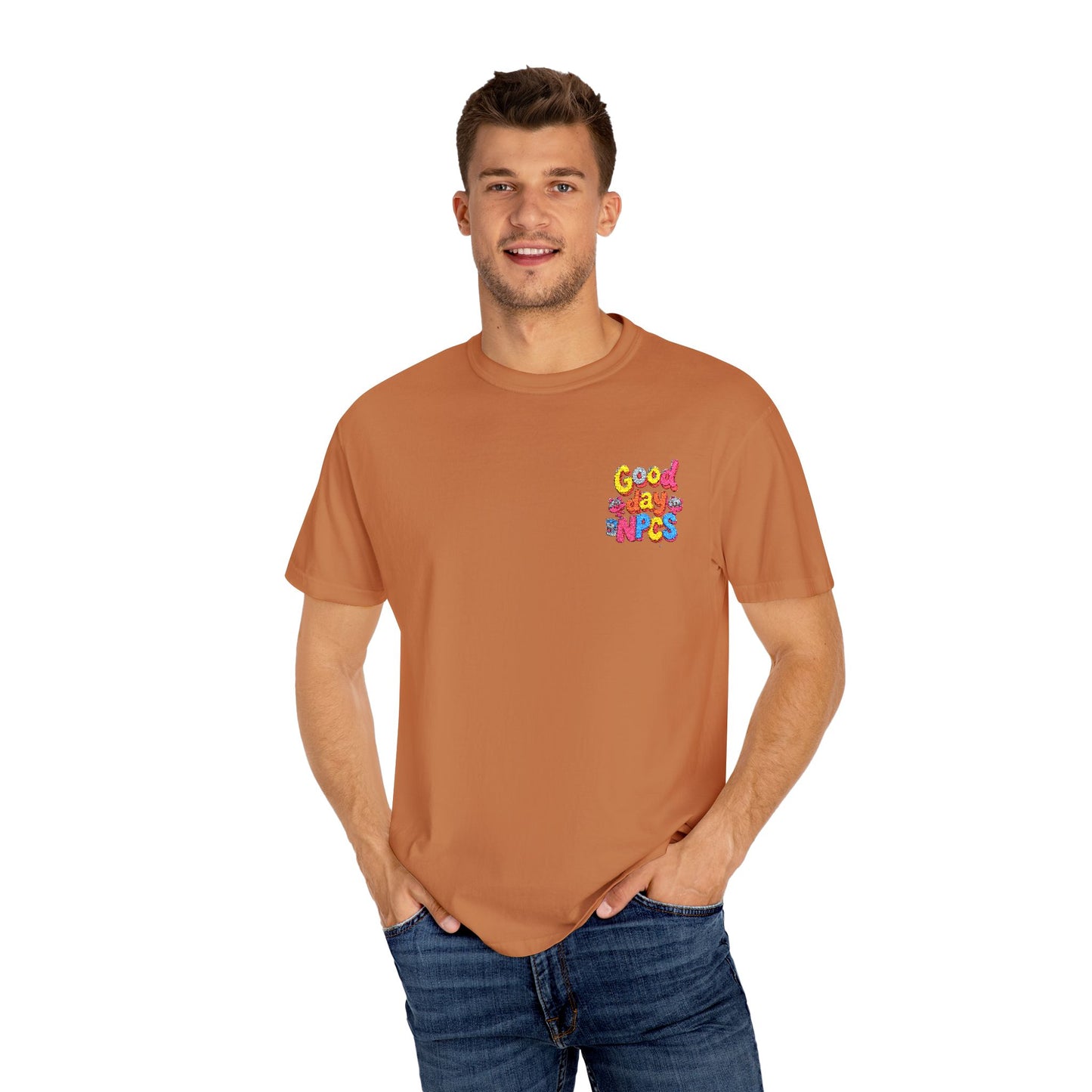 Vibrant Cartoon Unisex T-Shirt,"Good day NpCs" Cute Graphic Tee, Fun Casual Wear, Gift for Friends, Birthday Celebration, Youthful Style