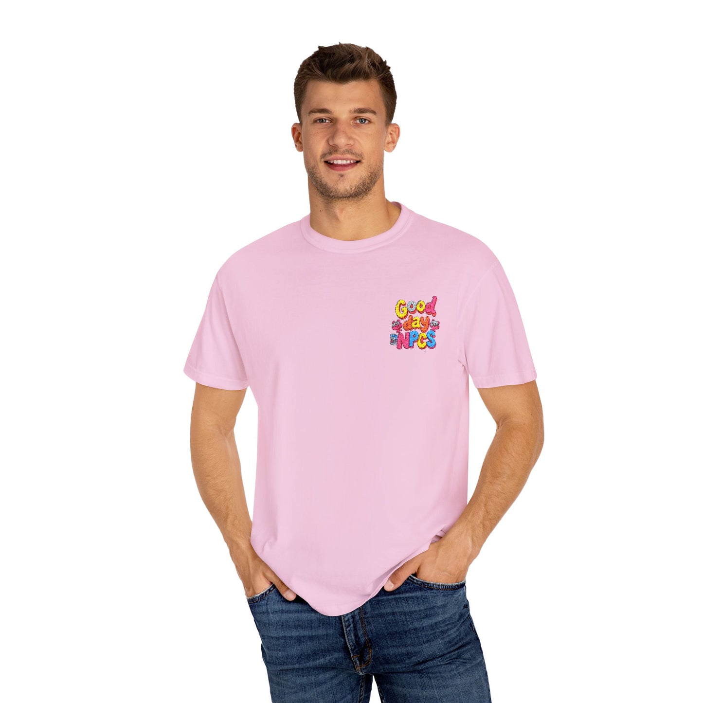 Vibrant Cartoon Unisex T-Shirt,"Good day NpCs"  Cute Graphic Tee, Fun Casual Wear, Gift for Friends, Birthday Celebration, Youthful Style